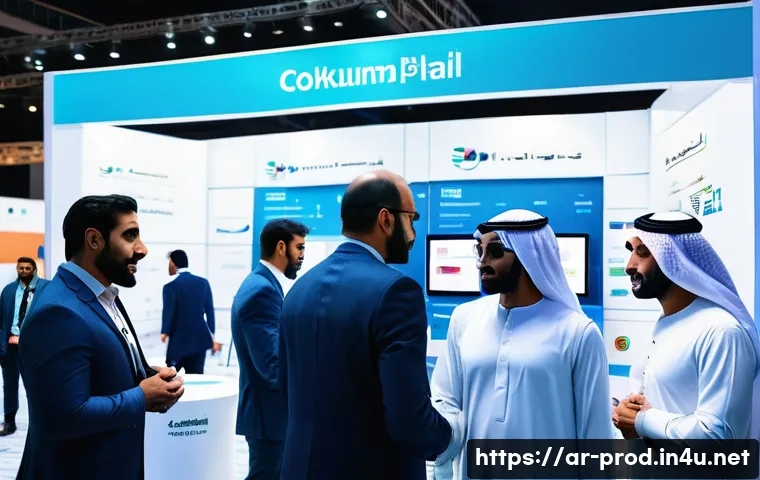 생산관리 실무자를 위한 컨퍼런스 추천 - A professional conference scene in Dubai, featuring diverse Middle Eastern businesspeople in formal ...