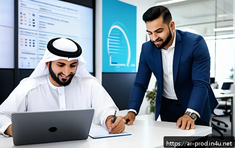생산관리자가 목표를 달성하기 위한 습관 - A professional Arabic business team in a modern office setting, engaged in a focused Pomodoro techni...