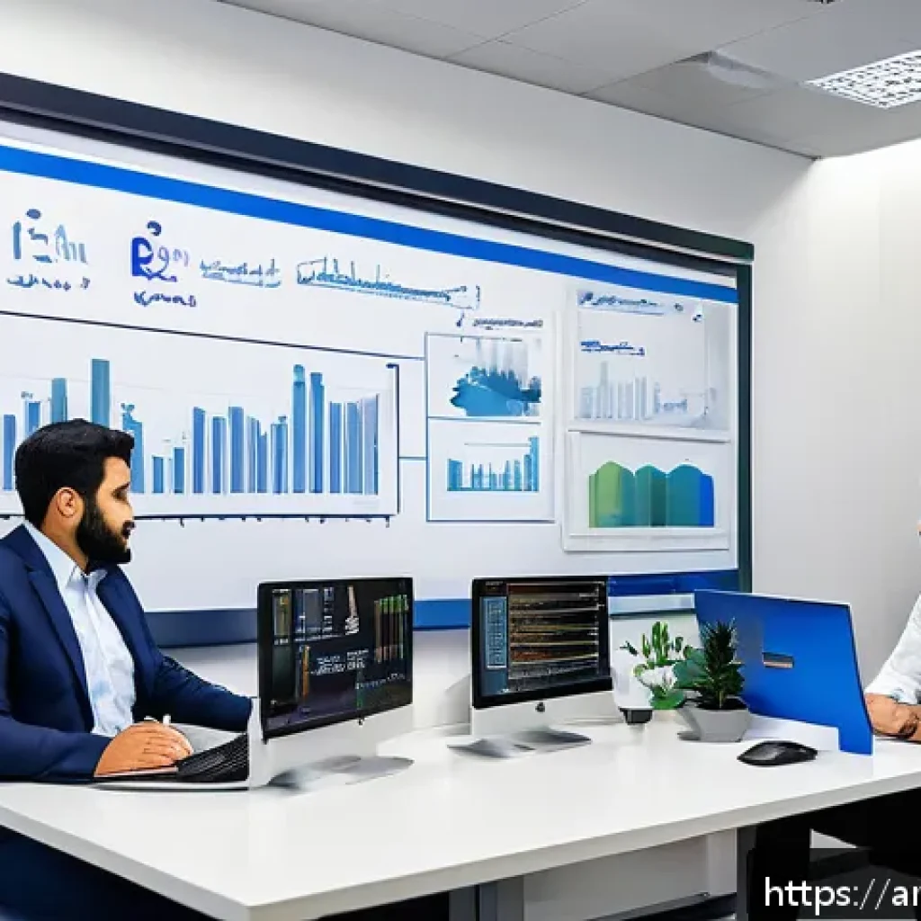 생산관리와 Lean Six Sigma의 연결 - A detailed professional workplace scene in an Arabic manufacturing company, showing a diverse team o...
